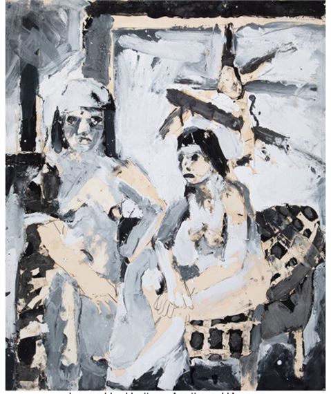 Untitled (Two Figures) by Joan Brown, circa 1962