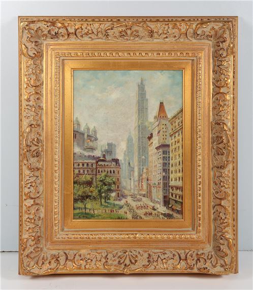 Colin Campbell Cooper | Lower Broadway in Wartime (1917) | MutualArt