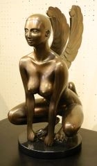 Artwork by Darcy Gould, Sphinx, Made of Bronze, Marble
