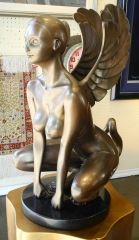 Artwork by Darcy Gould, Sphinx, Made of Bronze, Marble