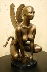 Artwork by Darcy Gould, Sphinx, Made of Bronze, Marble
