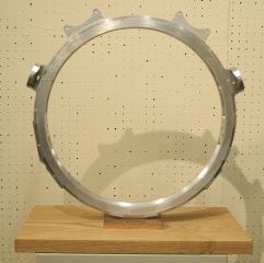 Artwork by Darcy Gould, Untitled, Made of Aluminum ,Copper & Oak Plinth