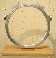 Artwork by Darcy Gould, Untitled, Made of Aluminum ,Copper & Oak Plinth