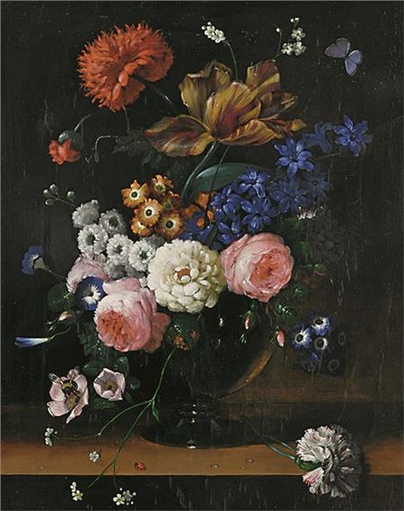 Blumenstillleben mit Marienkäfer by Erick Josef Dogarth