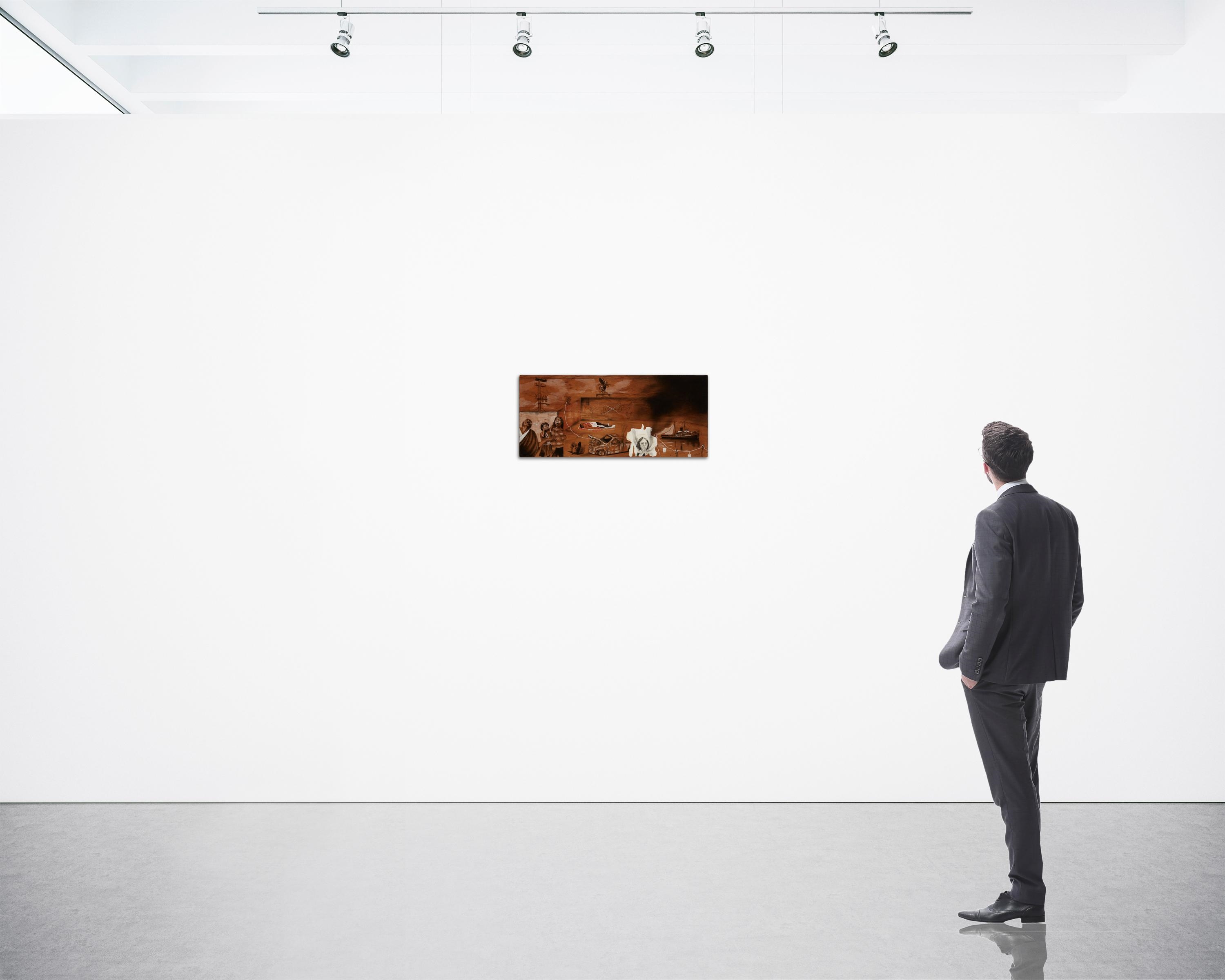 Artwork by Eduardo Talledos, "Ciudad,", Made of Mixed media on wood panel