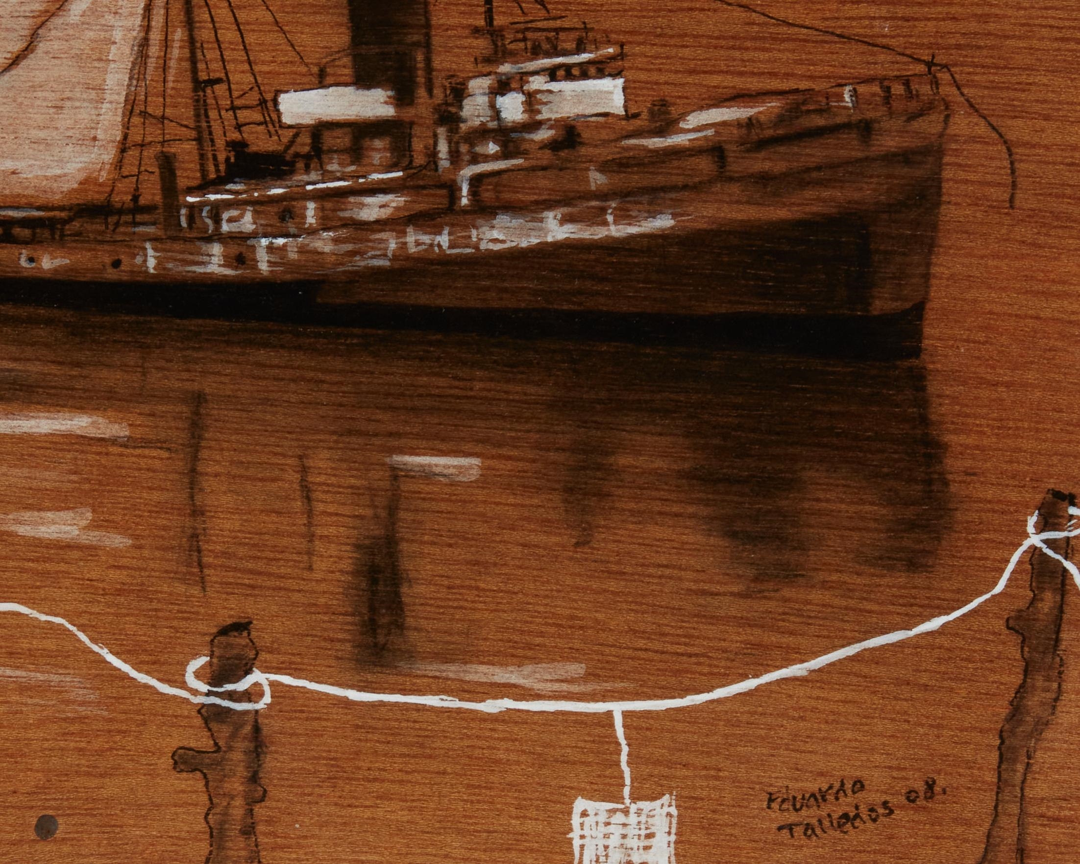 Artwork by Eduardo Talledos, "Ciudad,", Made of Mixed media on wood panel