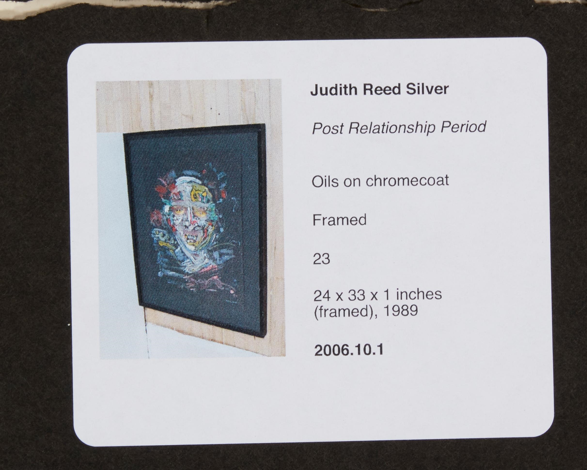 Artwork by Judith Reed, "Post Relationship Period,", Made of Oil on black chrome-coat paper