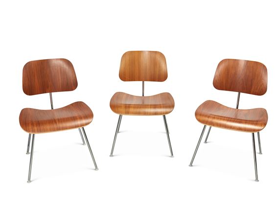 Three DCM dining chairs, early 21st century by Charles & Ray Eames, Designed 1946