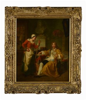 The poet Molière and the maid - Henri-Jean Baptiste Victoire Fradelle