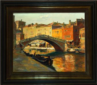 Brücke in Venedig - Louis Wöhner