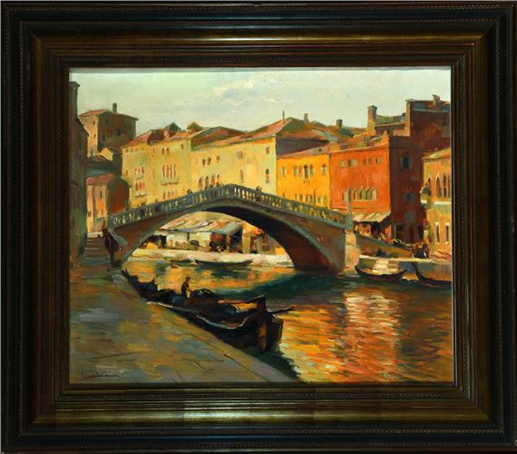 Brücke in Venedig by Louis Wöhner
