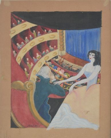 A lOpéra Aquarelle et gouache, signée en bas à gauche 26 x 19 cm - László Medgyes