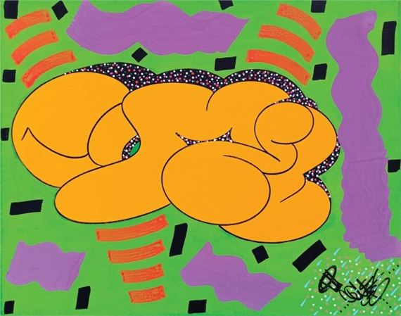 Sans titre Acrylique sur toile Signé en bas à droite Contresigné, situé NYC et daté 2013 au dos 40 x 50 cm