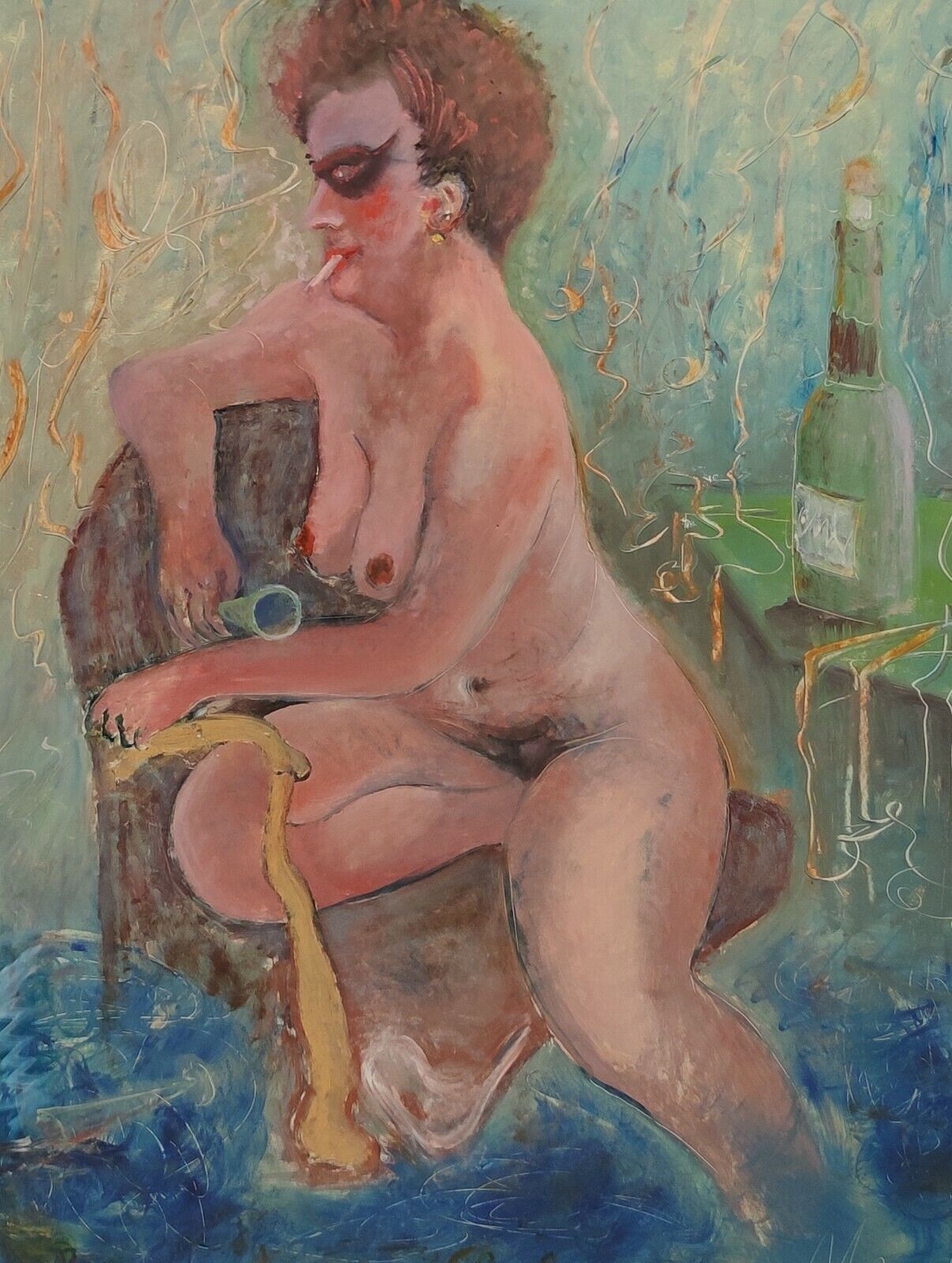 Artwork by Johnny Masada, MARDI GRAS, Made of oil