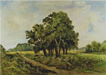 TREES FIELDS PAINTING - Alfred Heide