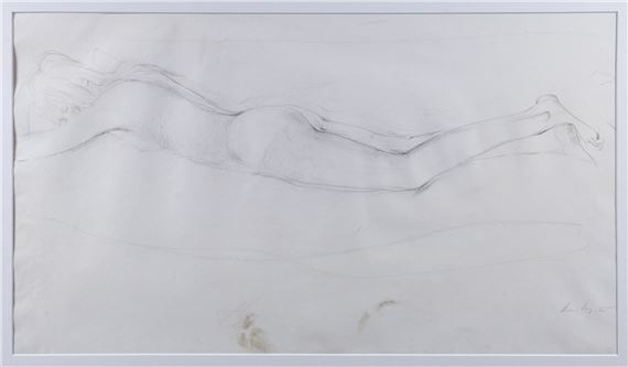 Nude Woman Prone on Bed (Helga) by Andrew Wyeth