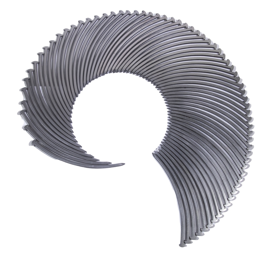 Artwork by John Bisbee, Nautilus, Made of welded and polished nails