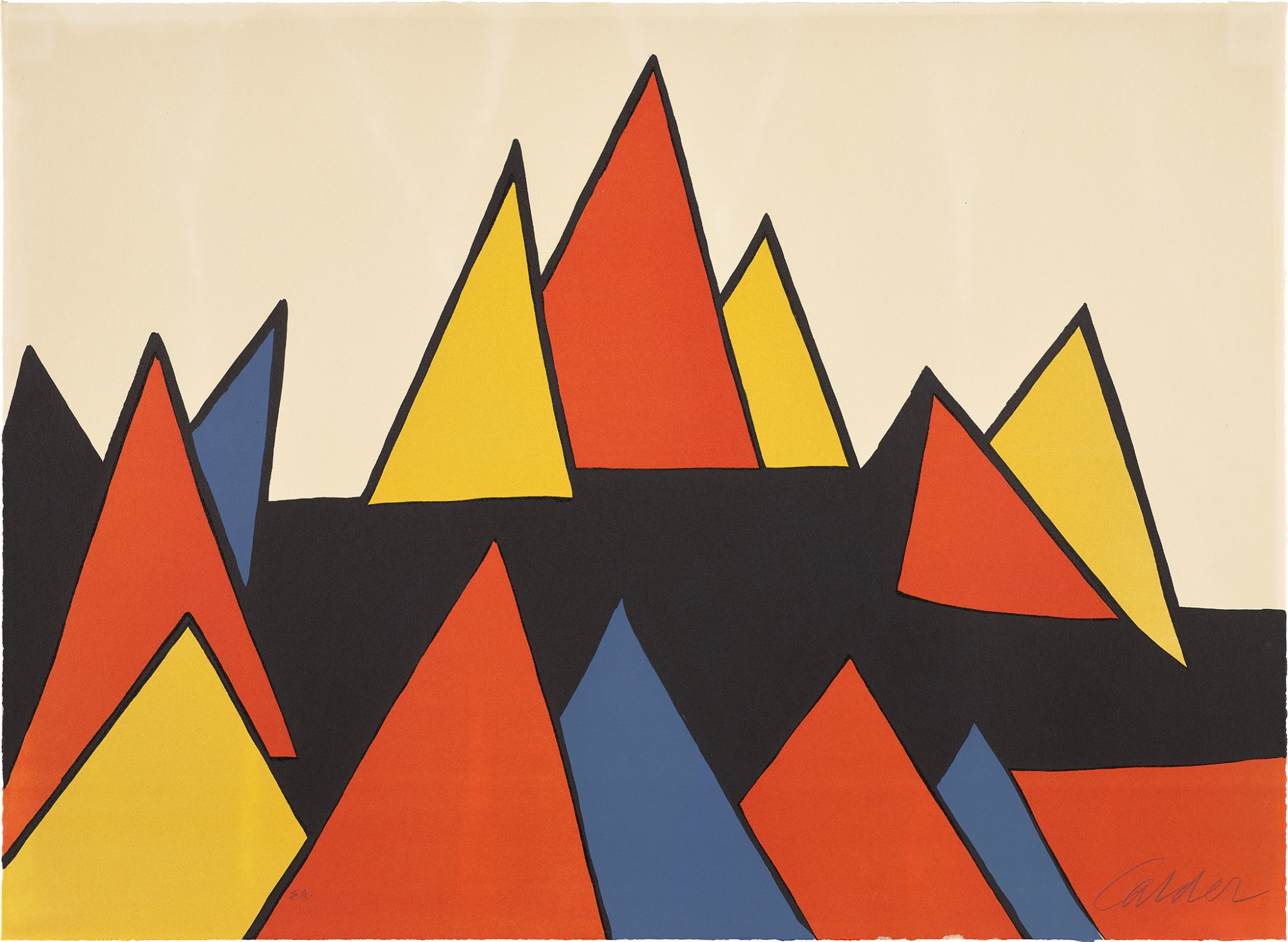 Alexander Calder | Horizontal Pyramides (1974) | MutualArt