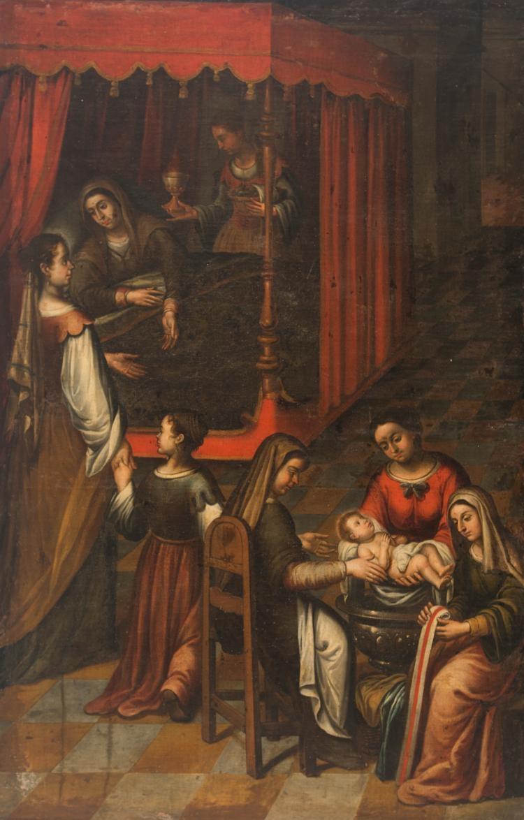 Birth of the Virgin Mary by Colonial School, 17th Century, 17th century