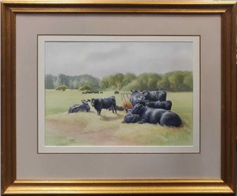 A pastoral landscape with cattle grazing - Elizabeth Turner