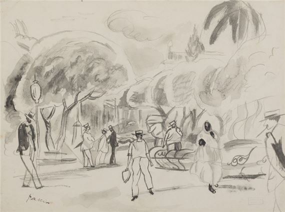 Jules Pascin | Street scene in the United States (1916 - 1917) | MutualArt