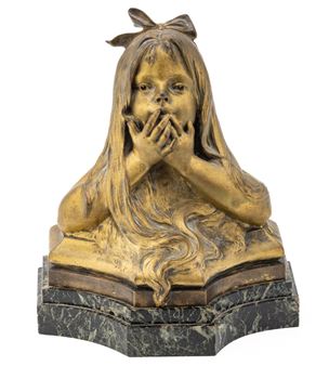 Young Girl Whispering - Jules Aimé Grosjean