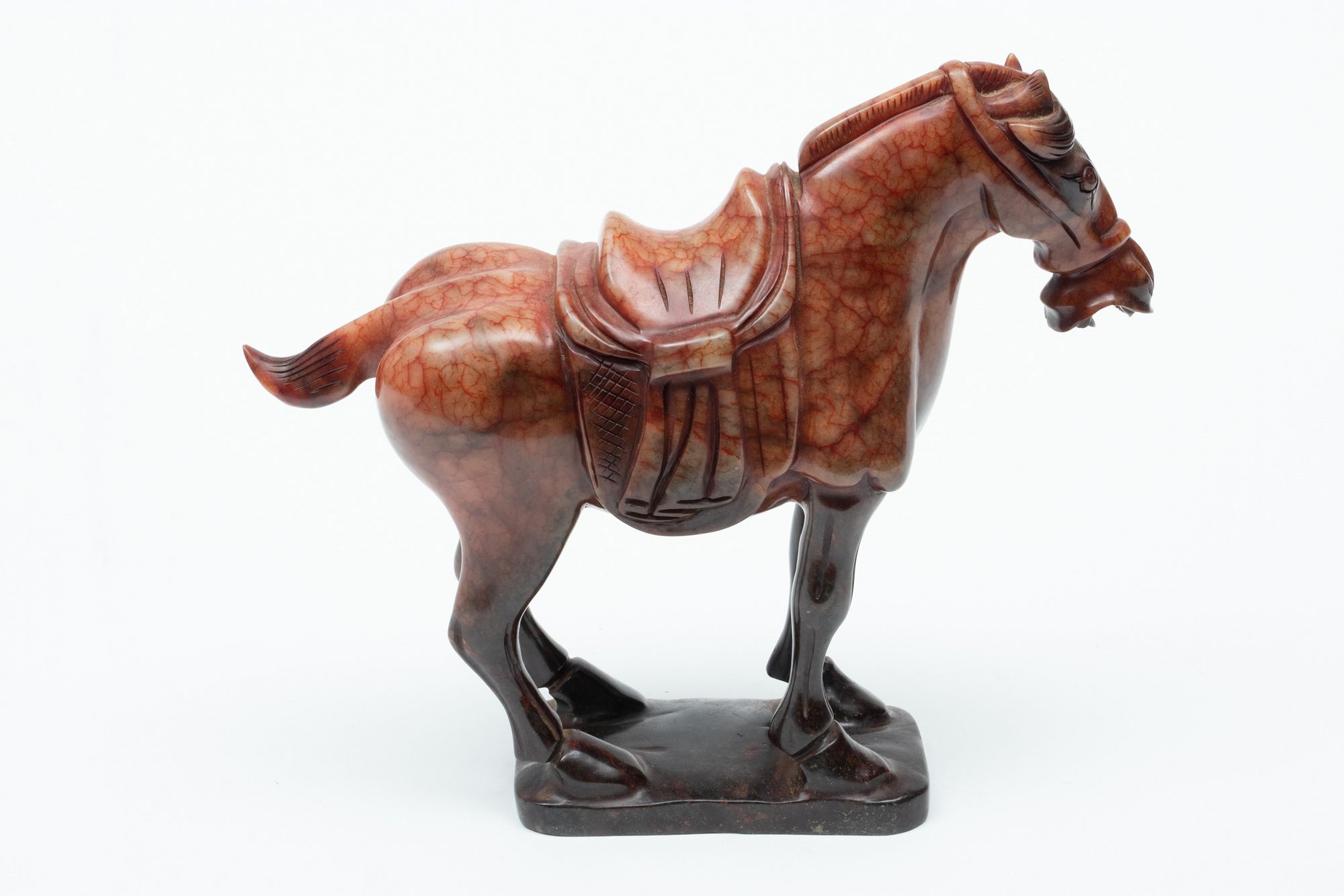 Chinese School, 19th Century Standing Tang Style Horse With Saddle MutualArt