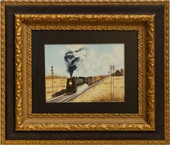 Ruth Smith (Danish, 1913-1958) Watercolor On Paper, Train Coming, H 11'' W 14.5'' - Ruth Smith