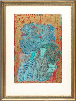 Abstract In Gold, Blue, Red - Shiele Weil