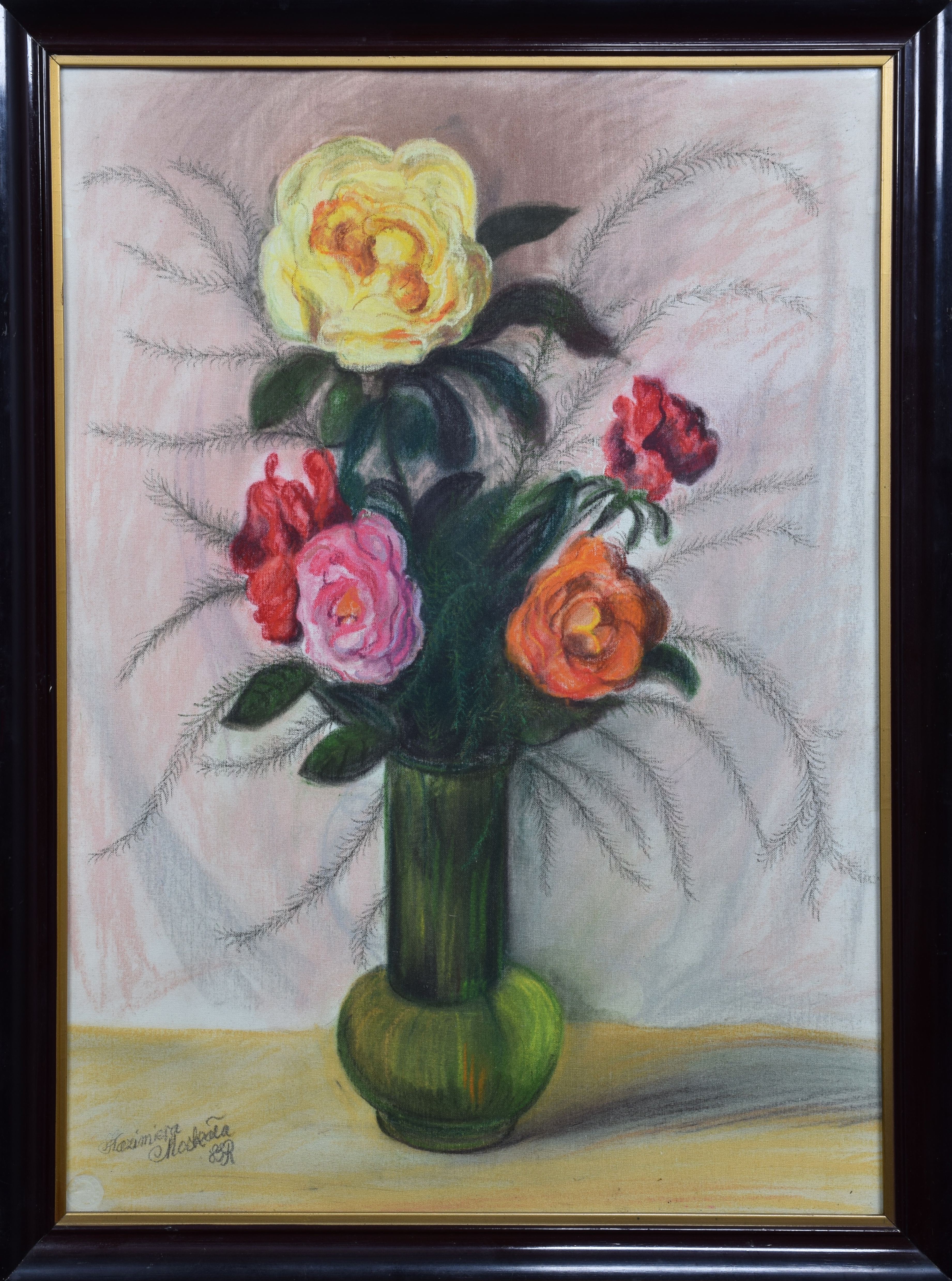 Artwork by Kazimiera Moskała, Czas, Made of pastel, fabric