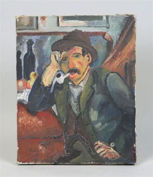 The Pipe Smoker, after Cézanne by Léon Lehmann