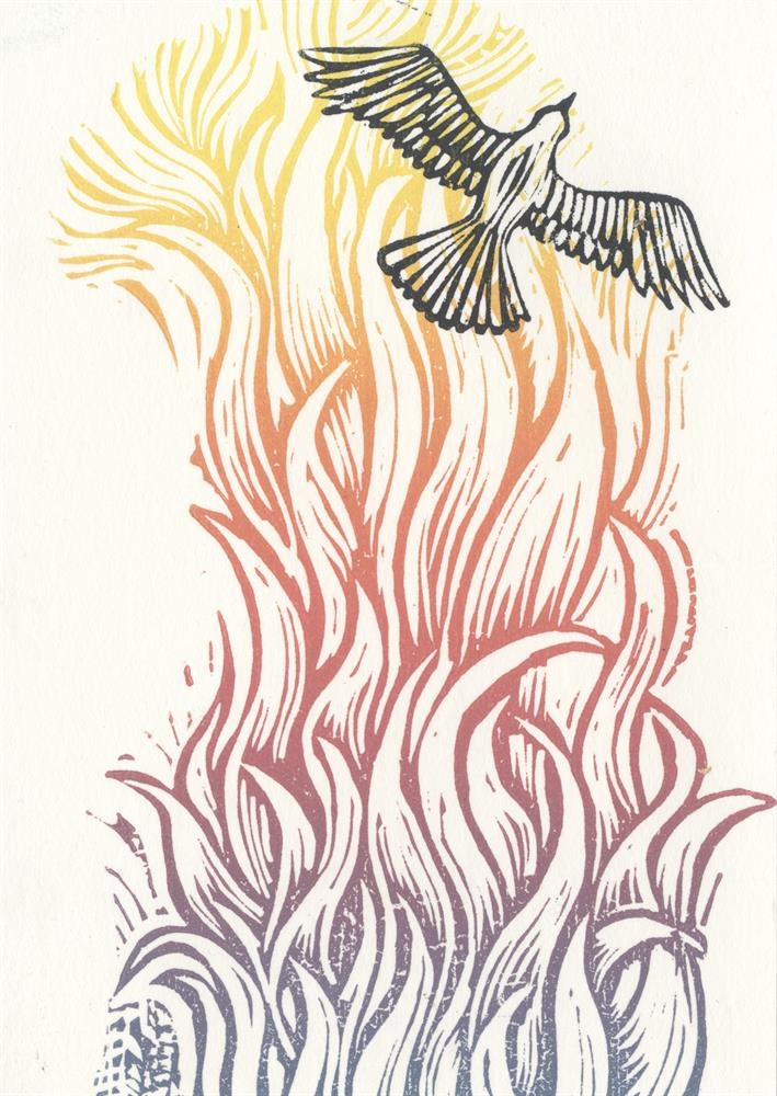 Artwork by Jim Anderson, Phoenix, Made of paper