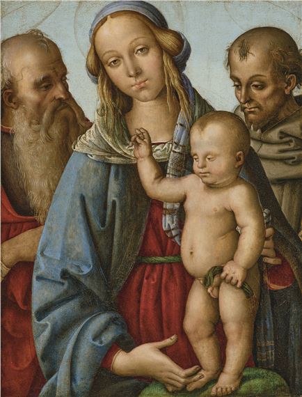 The Madonna and Child with Saint Jerome and Saint Francis by Rocco Zoppo