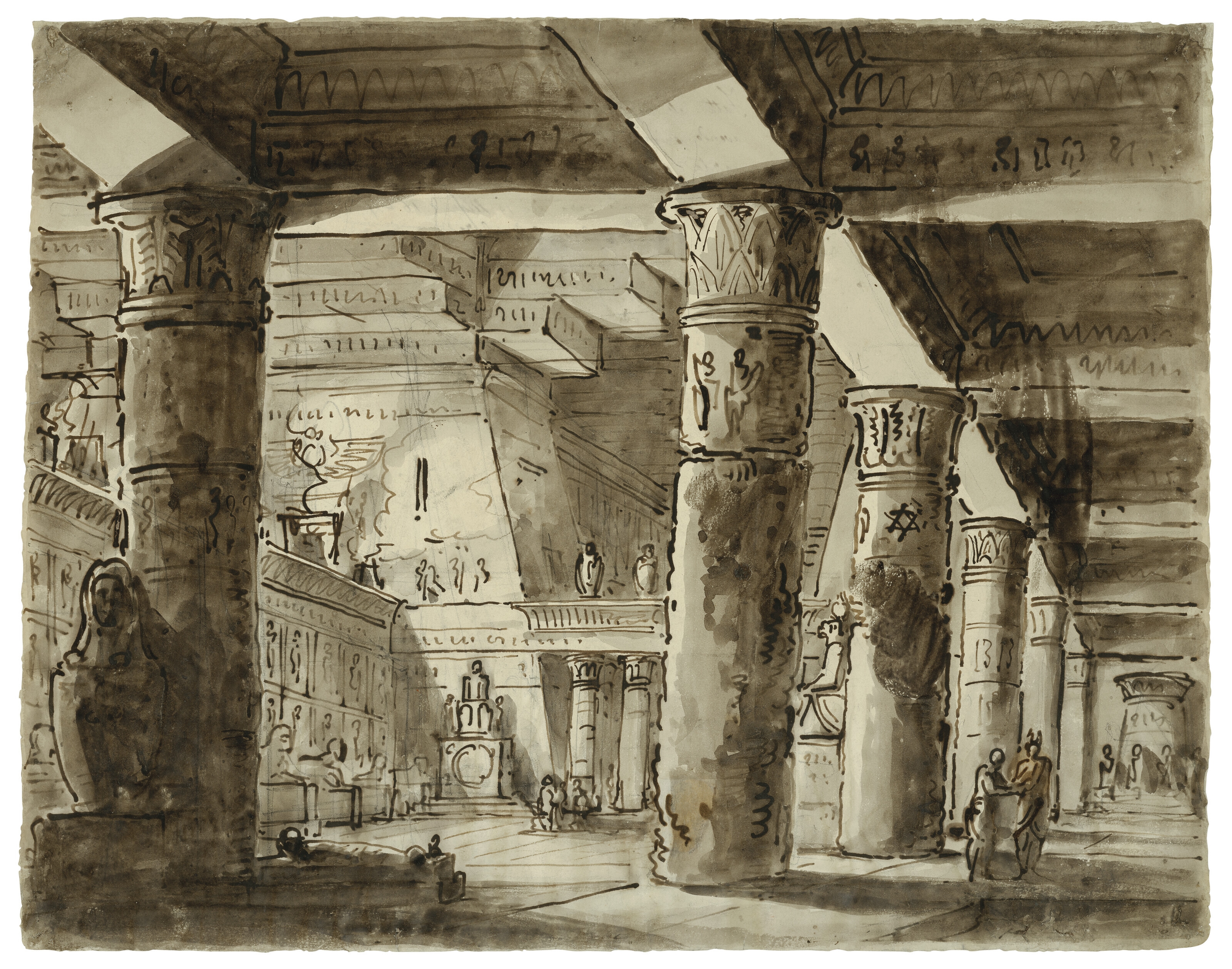 Antonio Basoli | The Interior of an Egyptian Temple | MutualArt