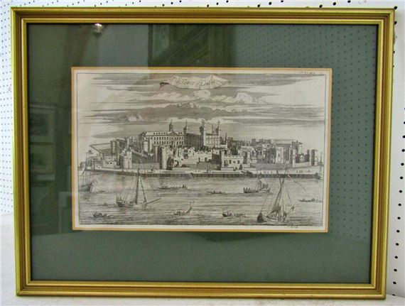 'The Tower of London' and 'London Bridge' by Johannes Kip, 19th century