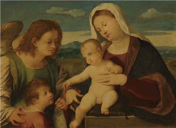 The Madonna and Child with Tobias and the Angel by Jacopo Palma il Vecchio