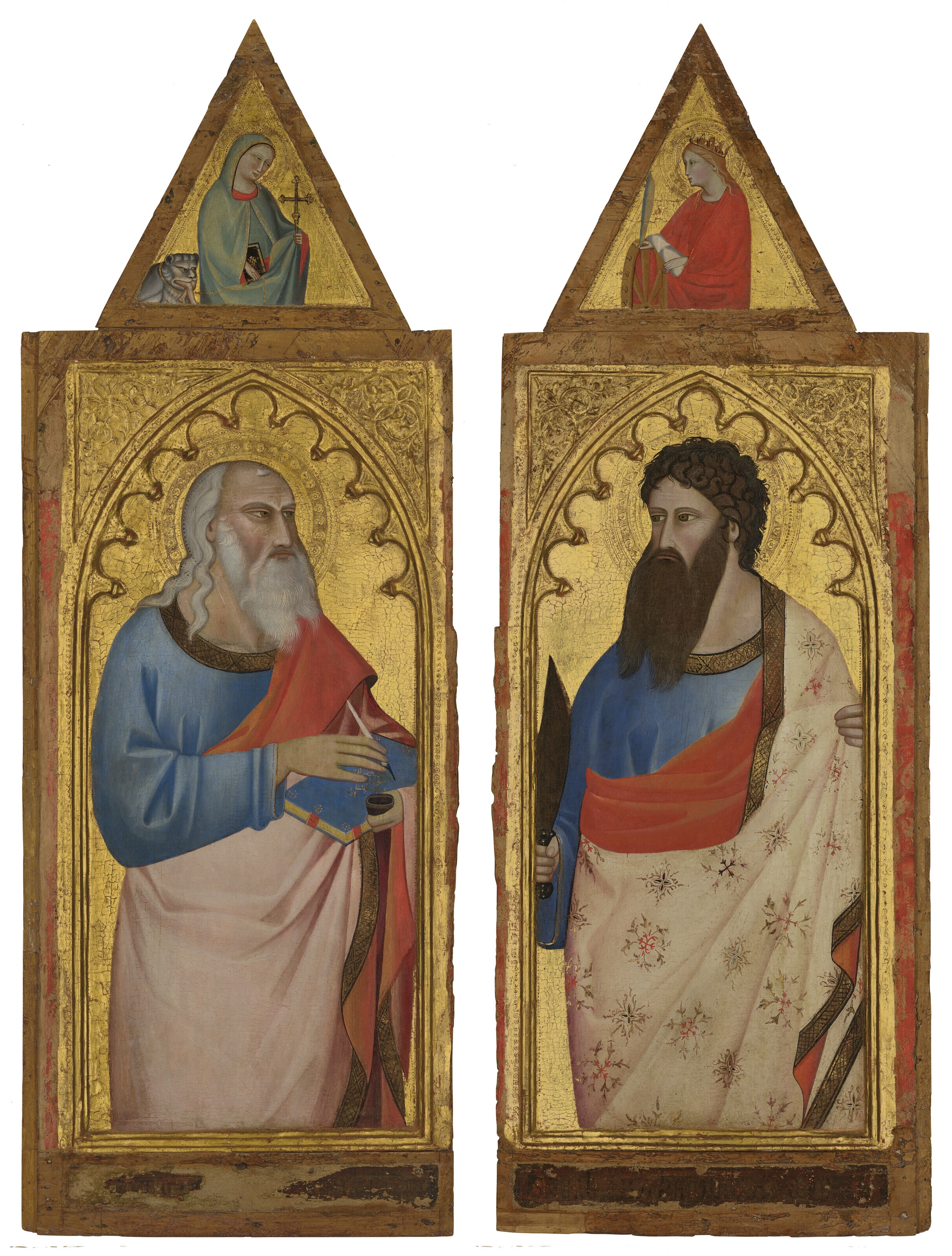 Giovanni del Biondo | Two panels from a polyptych: Saint John the ...