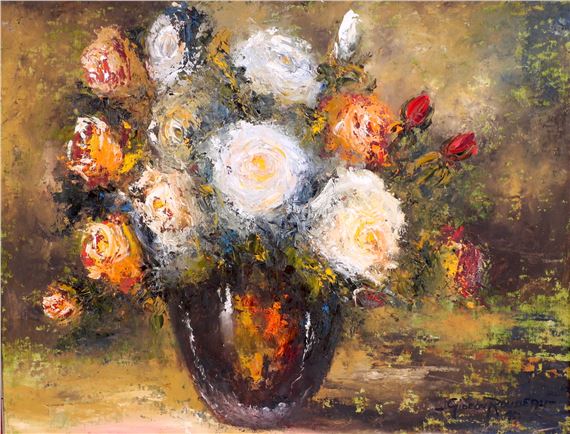 STILL LIFE WITH ROSES by Gideon Rousseau