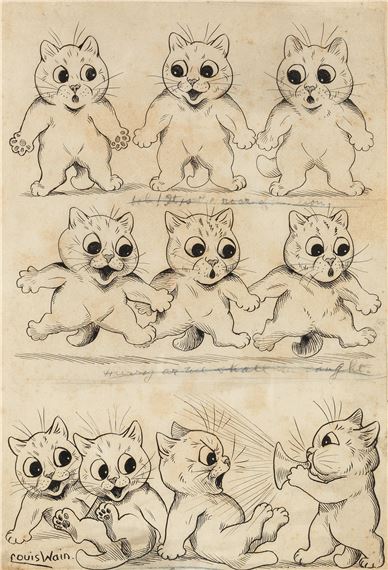 Ooh! It is the Roar of the Lion, Hurry or We Shall be Caught, It's Only a Fog Horn by Louis Wain