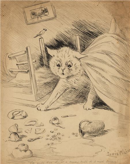Who Would Have Thought a Canary Could Do So Much Damage! by Louis Wain