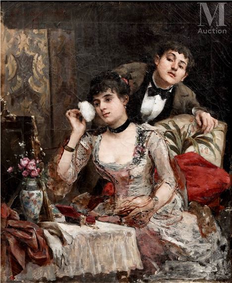 Femme à la toilette épiée du regard by Thérèse Moreau de Tours
