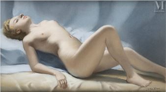 Nue allongée - Max Riou