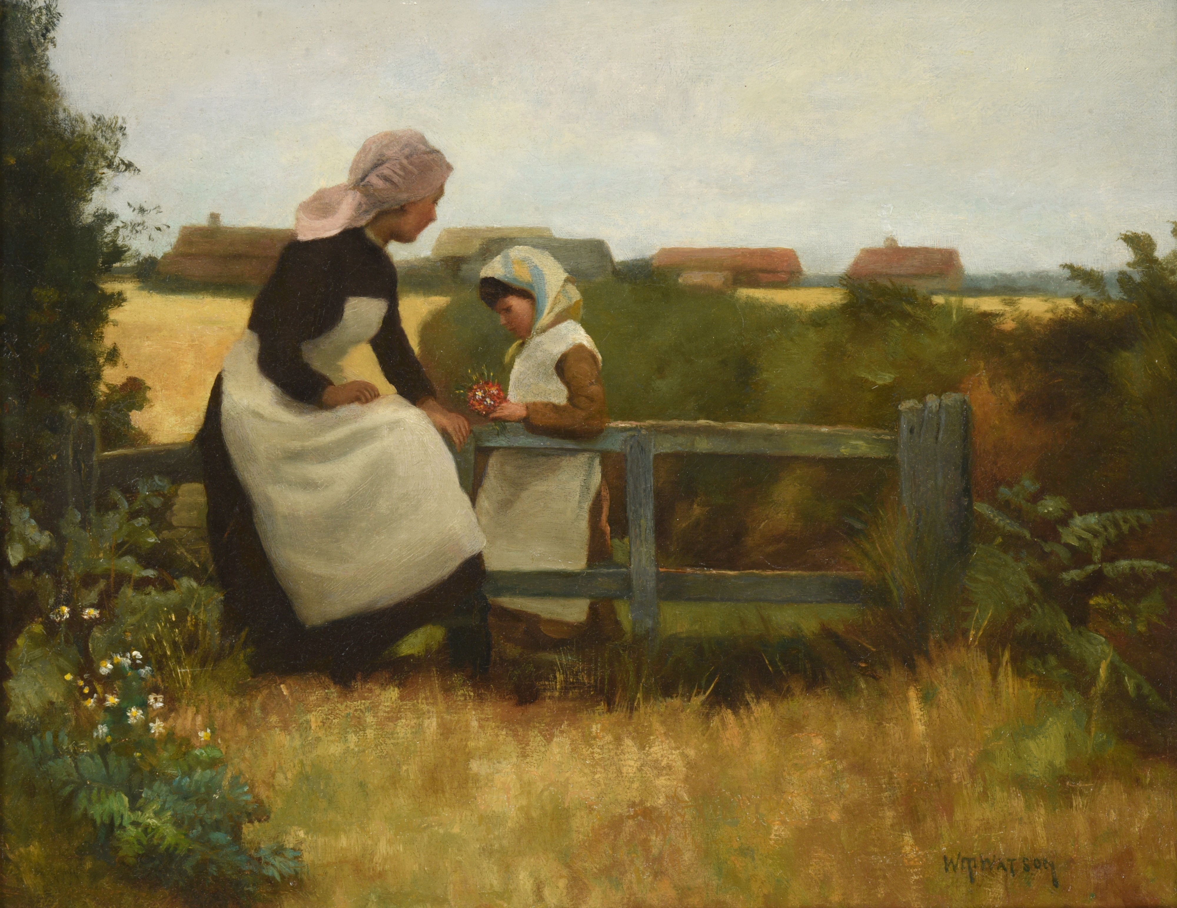 W.T. Watson | “Gathering Wild Flowers” | MutualArt
