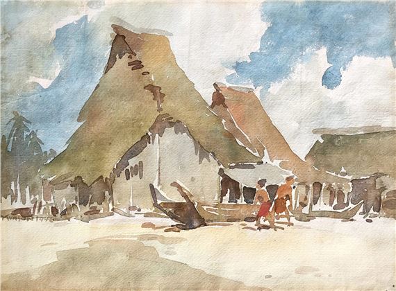 Malayan Kampung by Yong Mun Sen, 1946