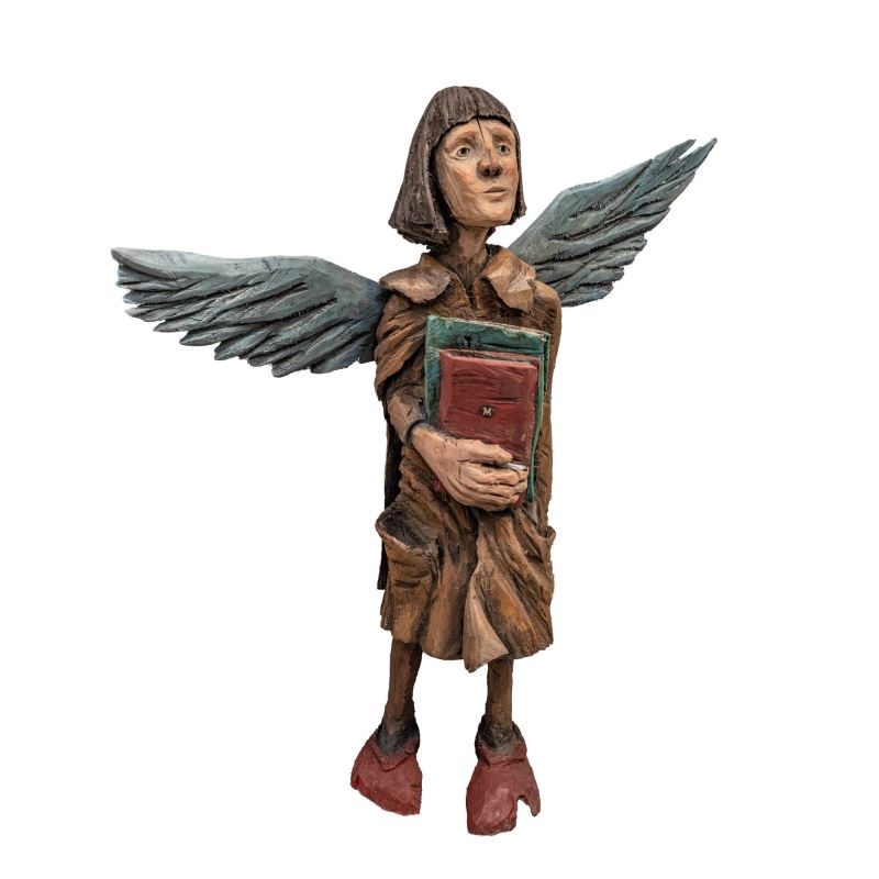 Artwork by Marcin Mysliwiec, Philosopher Angel, Made of Wood