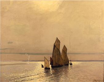 Boats leaving in the evening - Albert Matignon