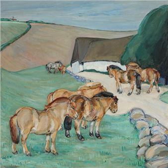 Scenery with horses - Anna Maria Mehrn