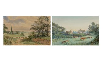 Grazing Cattle; Cows in a Clearing - Walter Paris