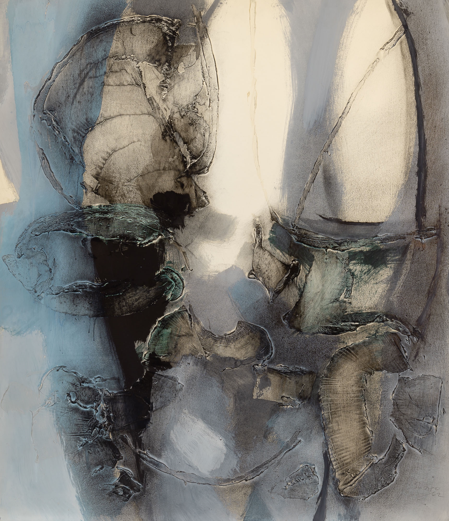 Artwork by Antonio Suárez, Untitled, Made of Oil and charcoal on paper (6)
