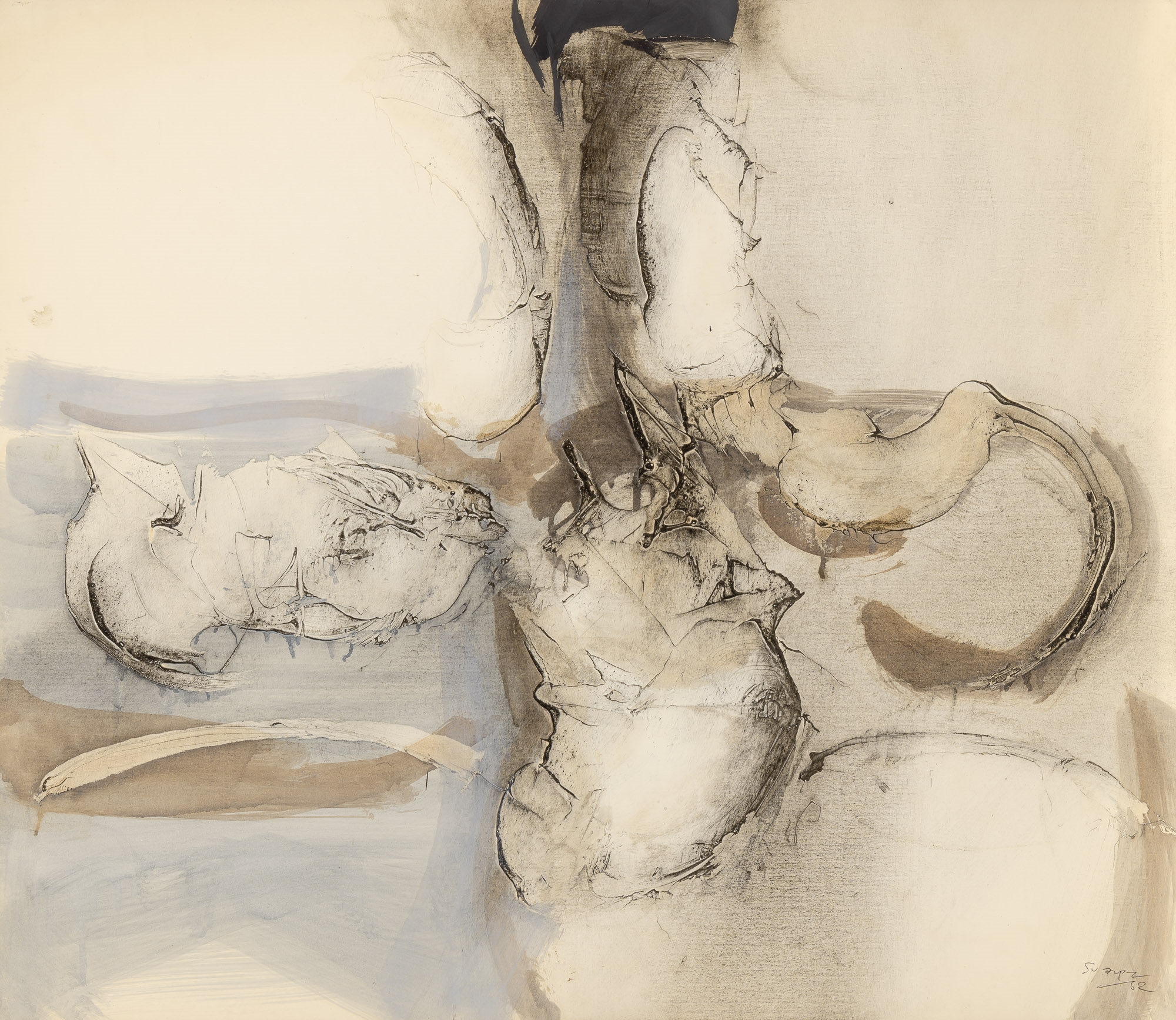 Artwork by Antonio Suárez, Untitled, Made of Oil and charcoal on paper (6)